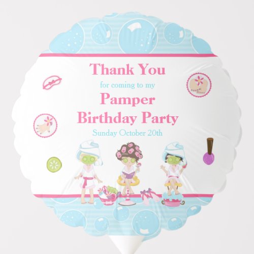 Spa Girls Pamper Birthday Party Balloon