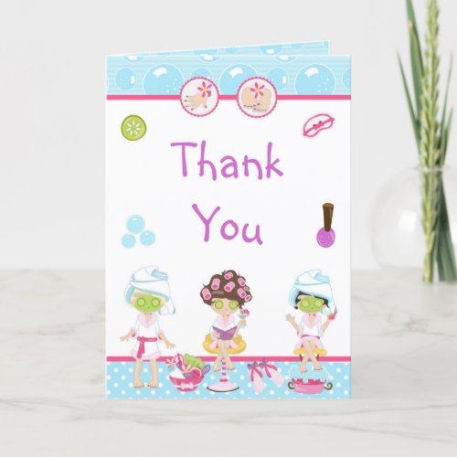 Spa Girls Pamper Birthday Party Thank You Card