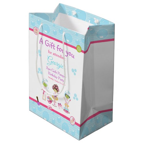 Spa Girls Pamper Birthday Party Thank You Medium Gift Bag