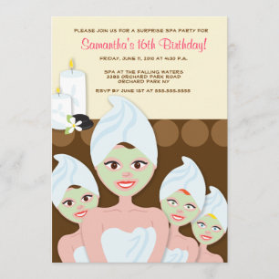 SPA Girls PARTY Birthday or Bridal Shower 5x7 Invitation