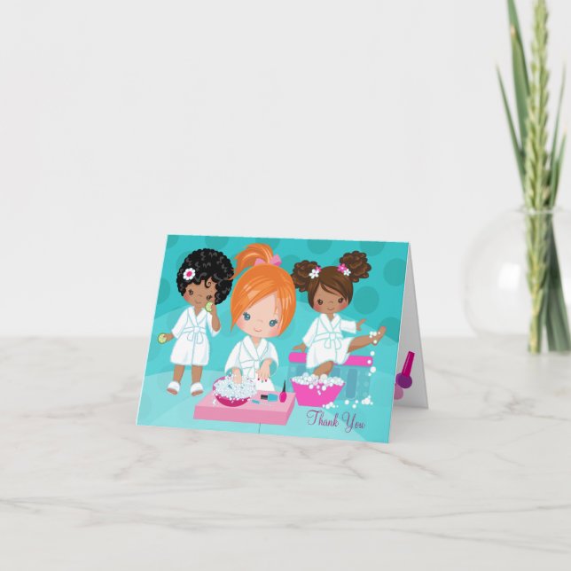 Spa Girls Thank You Cards Folded Note Cards (Front)
