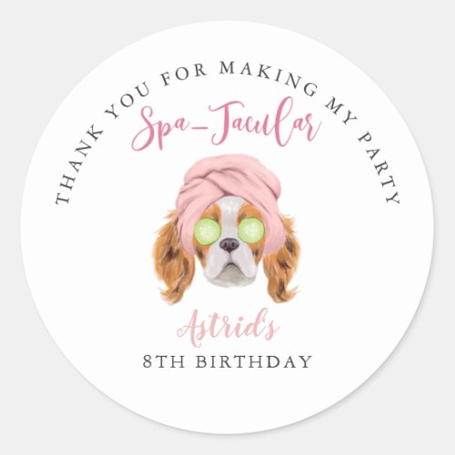 Spa Glam Squad Birthday Party Thank You Classic Round Sticker