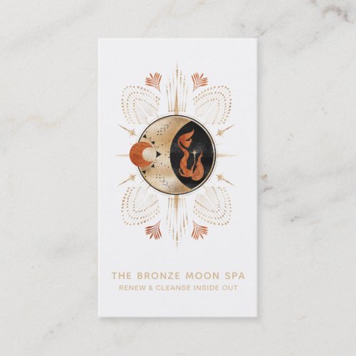   Spa Gold Foil Mermaid  Bronze Star Moon Business Card