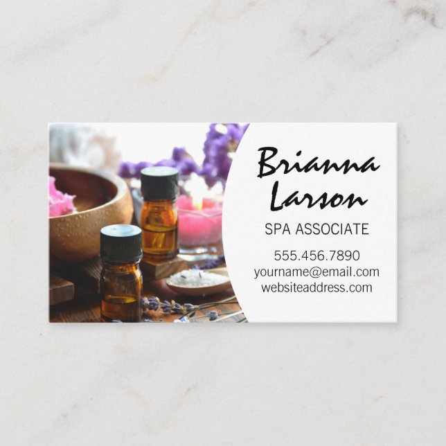 Spa | Herbal Oils and Bath Salts Business Card (Front)