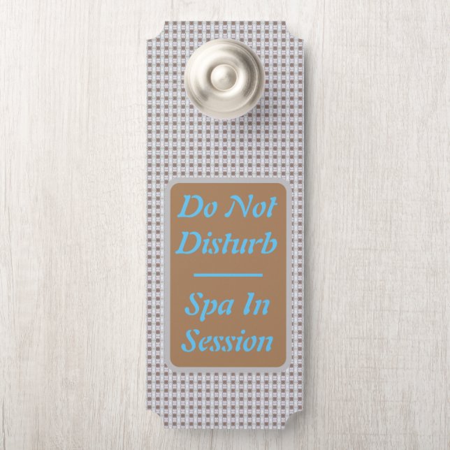 Spa In Session Vertical Tan Chain Blue Diamond DH Door Hanger (On Knob)