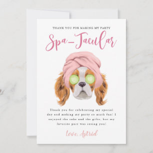 Spa Kids Birthday Party Spatacular Thank You Card