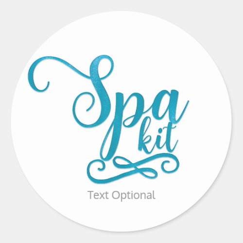 SPA KIT Teal Personalized Custom Gift Basket Classic Round Sticker