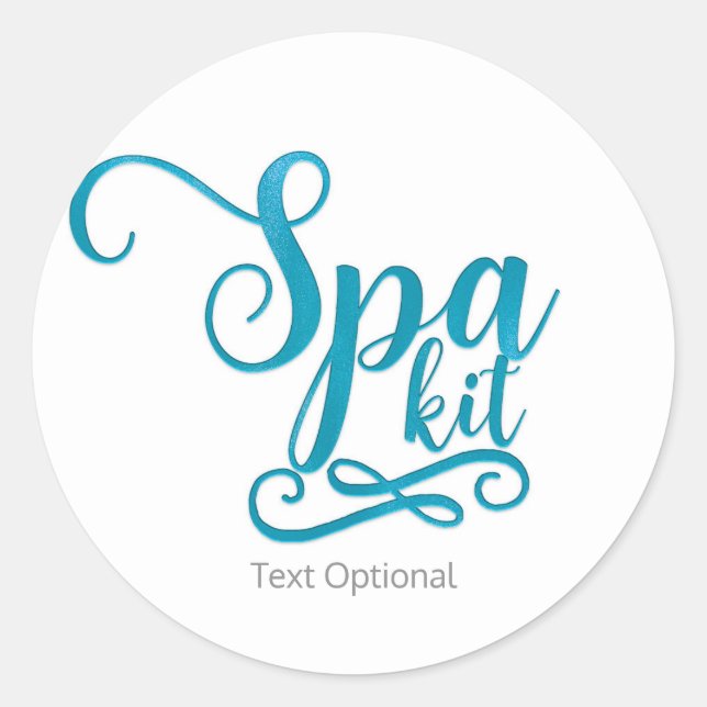 SPA KIT Teal Personalized Custom Gift Basket Classic Round Sticker (Front)