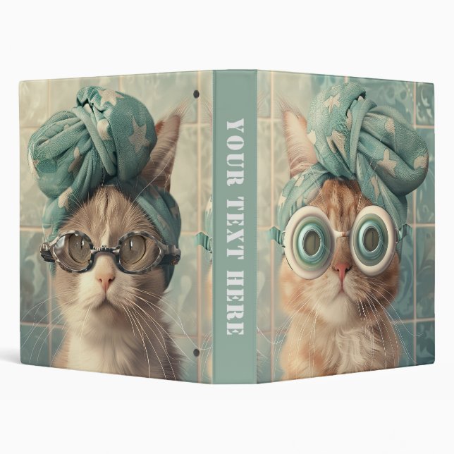 Spa Kittens  3 Ring Binder (Background)