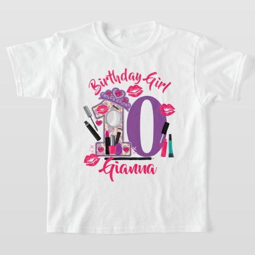 Spa Make up Birthday Girl  custom age T_Shirt