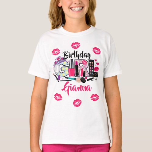 Spa Make up Birthday Girl   T_Shirt