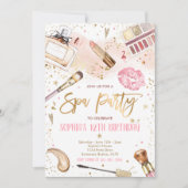 Spa Makeup Birthday Party Blush Pink Glam Party Invitation (Front)