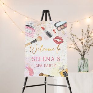 Spa Makeup Birthday Party Glitz Glam Welcome Foam Board