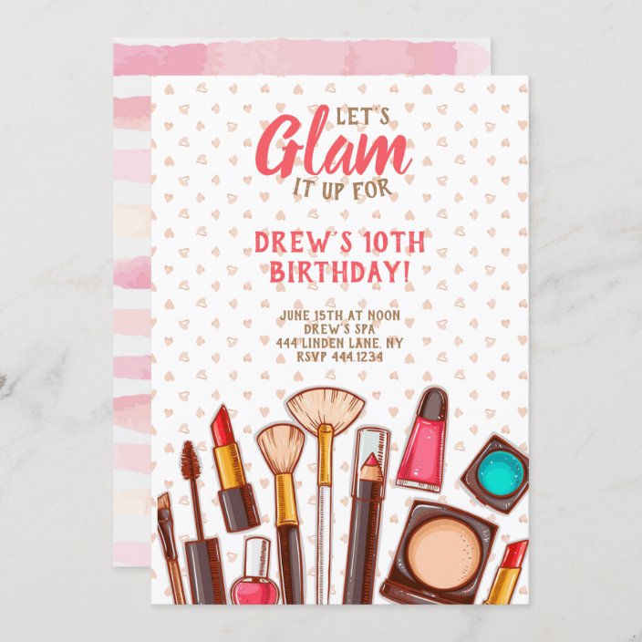 Spa Makeup Birthday Party Invitation - Makeup Birthday Party Spa Makeup Birthday Party Invitation - Makeup Birthday Party