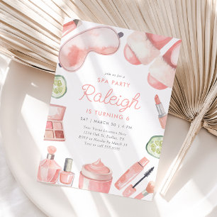 Spa Makeup Glam Birthday Invitation