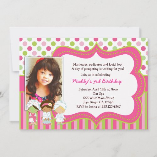 Spa Manicure Pedicure Birthday Party invitations