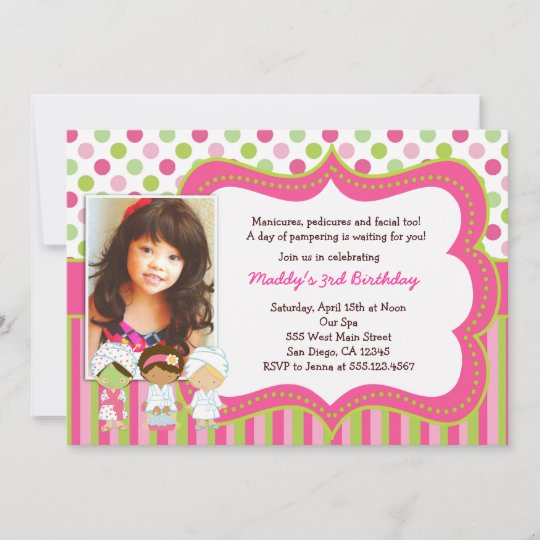 Spa Manicure Pedicure Birthday Party invitations | Zazzle.com