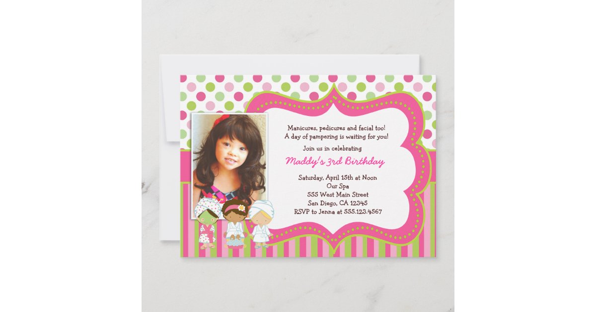 Spa Manicure Pedicure Birthday Party invitations | Zazzle