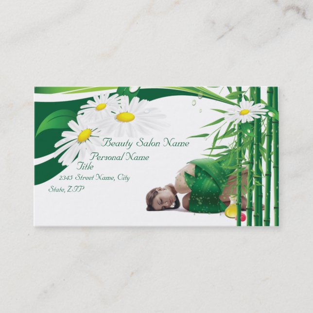 Spa, Massage Beauty Salon Business Card (Front)