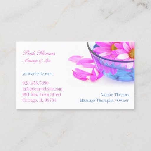 Customizable Spa Business Card