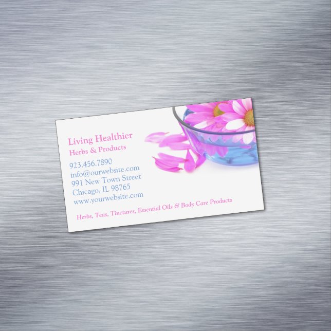 Spa Massage Flowers Business Card Magnet (In Situ)