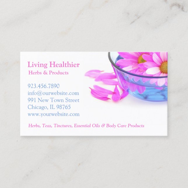 Spa Massage Flowers Business Card Template (Front)