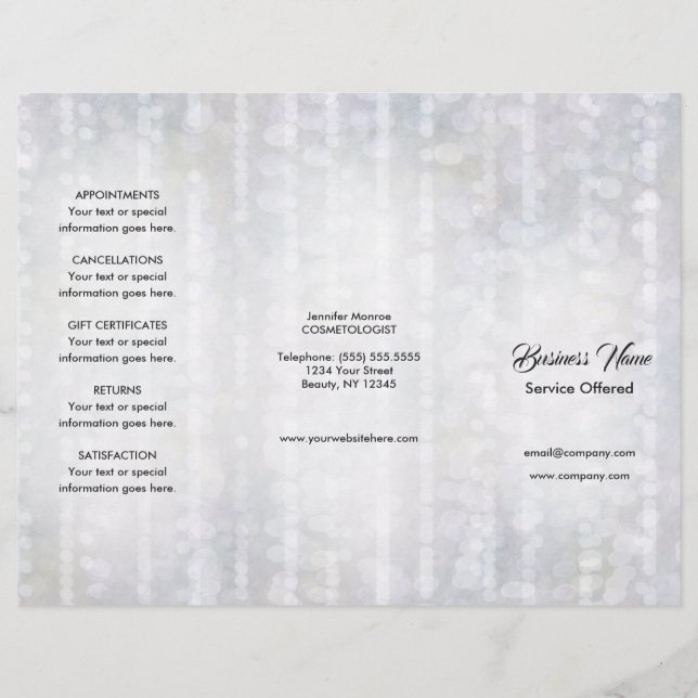 Spa, Massage, Hairstylist Menu & Pricing Flyer (Front)