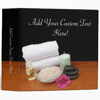 Spa/Massage/Pedicure Salon Scene Black/Color 3 Ring Binder