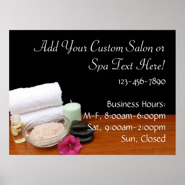 Spa/Massage/Pedicure Salon Scene Black/Color Poster (Front)
