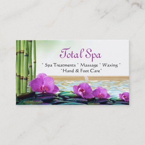 Spa Massage Salon Business Card Purple White