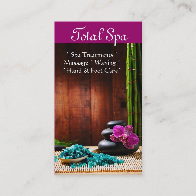 Spa Massage Salon Business Card Therapy (Front)