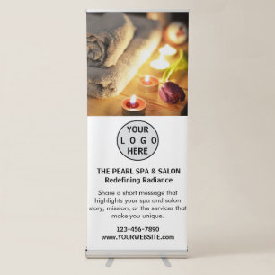 Spa Massage Salon Business Logo Photo Retractable Banner
