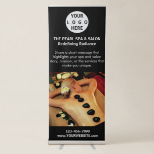 Spa Massage Salon Business Logo Photo Retractable Banner