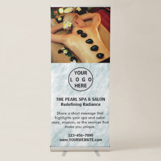 Spa Massage Salon Business Logo Photo Retractable Banner