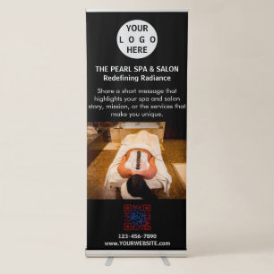 Spa Massage Salon Business Logo Photo Retractable Banner