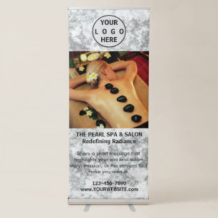 Spa Massage Salon Business Logo Photo Retractable Banner