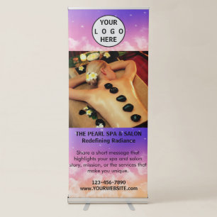 Spa Massage Salon Business Logo Photo Retractable Banner