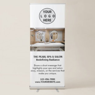 Spa Massage Salon Business Logo Photo Retractable Banner