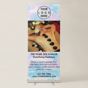 Spa Massage Salon Business Logo Photo Retractable Banner