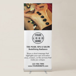 Spa Massage Salon Business Logo Photo Retractable Banner
