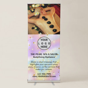 Spa Massage Salon Business Logo Photo Retractable Banner