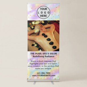 Spa Massage Salon Business Logo Photo Retractable Banner