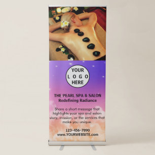 Spa Massage Salon Business Logo Photo Retractable Banner