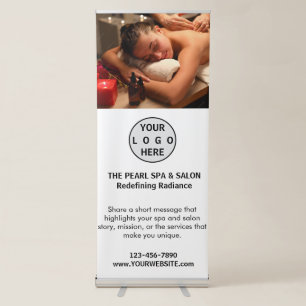 Spa Massage Salon Business Logo Photo Retractable Banner