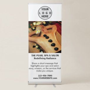 Spa Massage Salon Business Logo Photo Retractable Banner