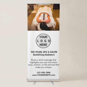 Spa Massage Salon Business Logo Photo Retractable Banner