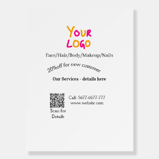 Spa massage salon discount offer services contact  foam board