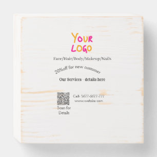 Spa massage salon discount offer services contact wooden box sign