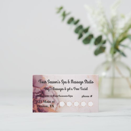 Spa Massage Salon Nail Salon Loyalty Punch Card