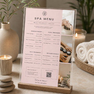 Spa Massage Therapist Services Logo Pink Menu